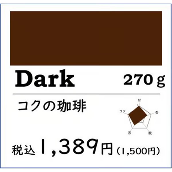 【得用コーヒー】Dark コクの珈琲270g